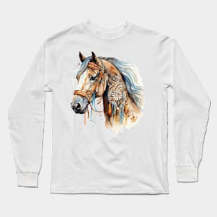 Watercolor Boho Horse #2 Long Sleeve T-Shirt